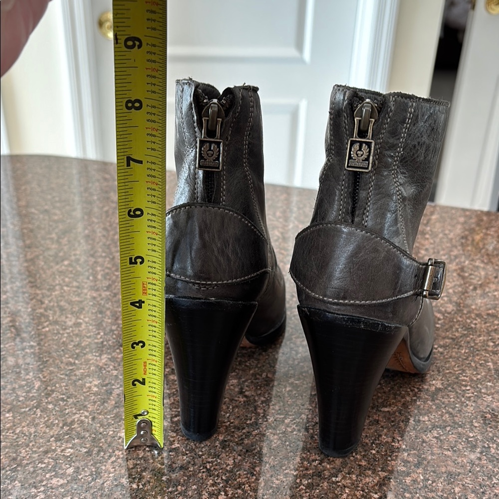 Belstaff Ladies Gray heel back zipper buckle boots-10-Wow! - Picture 13 of 15